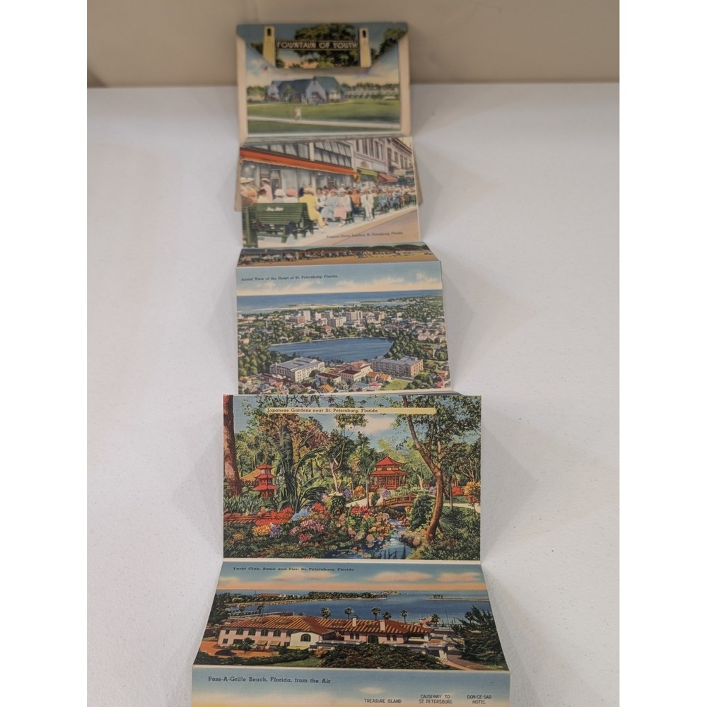 Vintage St. Petersburg FL‎ Postcard Folder – "Sunshine City" Million Dollar Pier - Picture 4 of 4